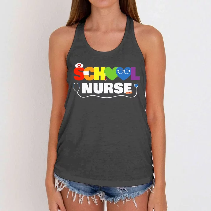 School Nurse Gift Registered Nurse Back To School Nursing Women's Knotted Racerback Tank