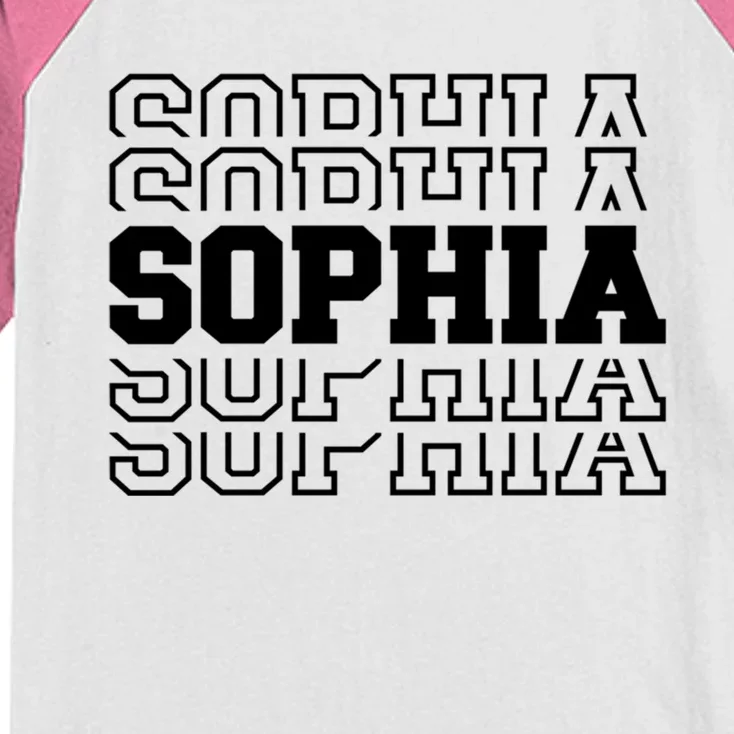 Sophia Name Gift Kids Colorblock Raglan Jersey