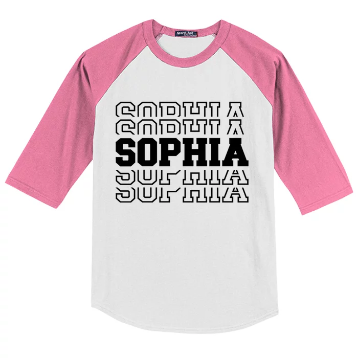 Sophia Name Gift Kids Colorblock Raglan Jersey