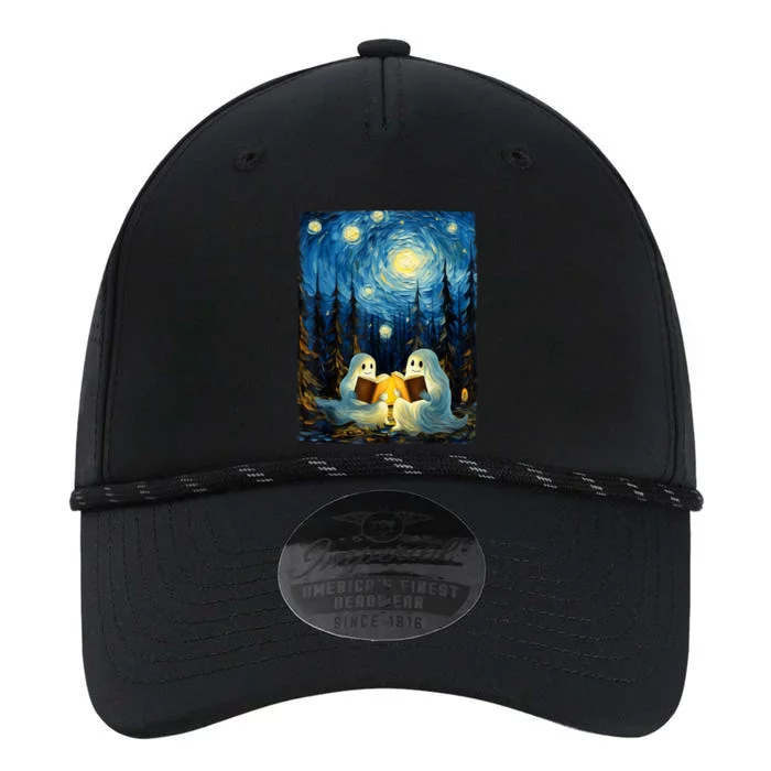 Starry Night Ghost Book Reading Camping Halloween Van Gogh Performance The Dyno Cap