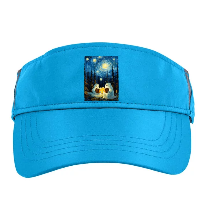 Starry Night Ghost Book Reading Camping Halloween Van Gogh Adult Drive Performance Visor