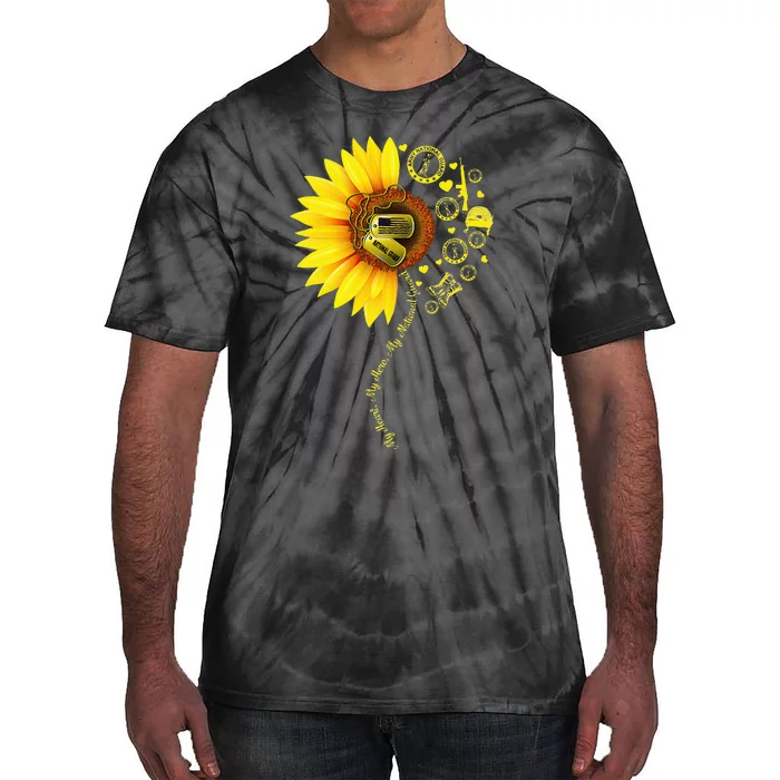 Sunflower National Guard Mom National Guard Graduation Mom Tie-Dye T-Shirt