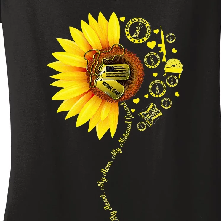 Sunflower National Guard Mom National Guard Graduation Mom Women's V-Neck T-Shirt