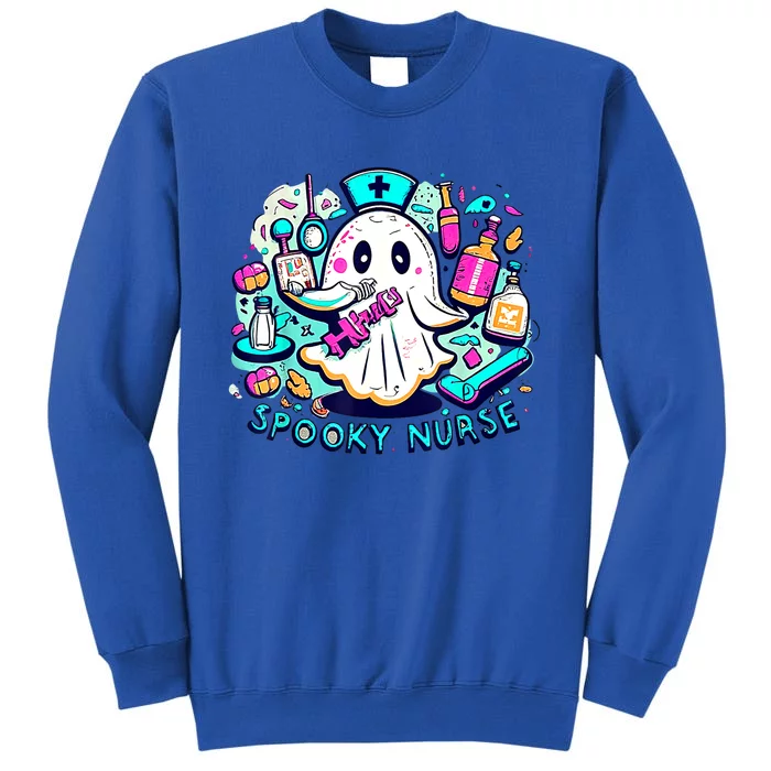 Spooky Nurse Ghost Retro Halloween Funny Gift Tall Sweatshirt