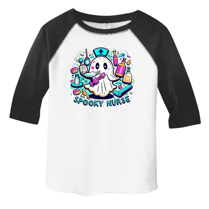 Spooky Nurse Ghost Retro Halloween Funny Gift Toddler Fine Jersey T-Shirt