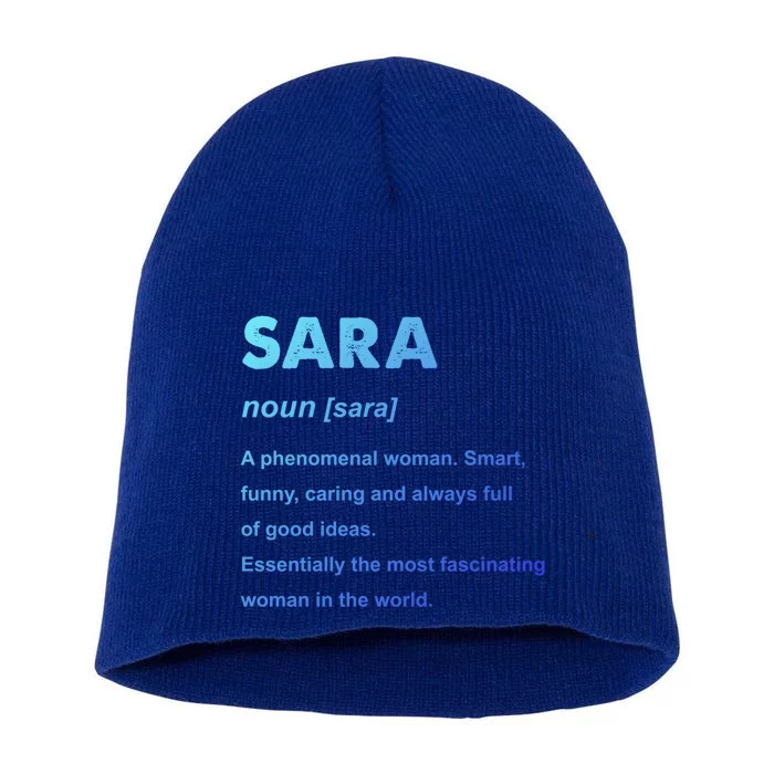 Sara Name Gift Short Acrylic Beanie