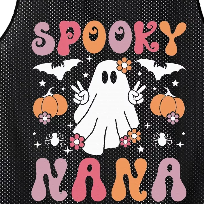 Spooky Nana Grandmother Halloween Nana Grandma Mesh Reversible Basketball Jersey Tank