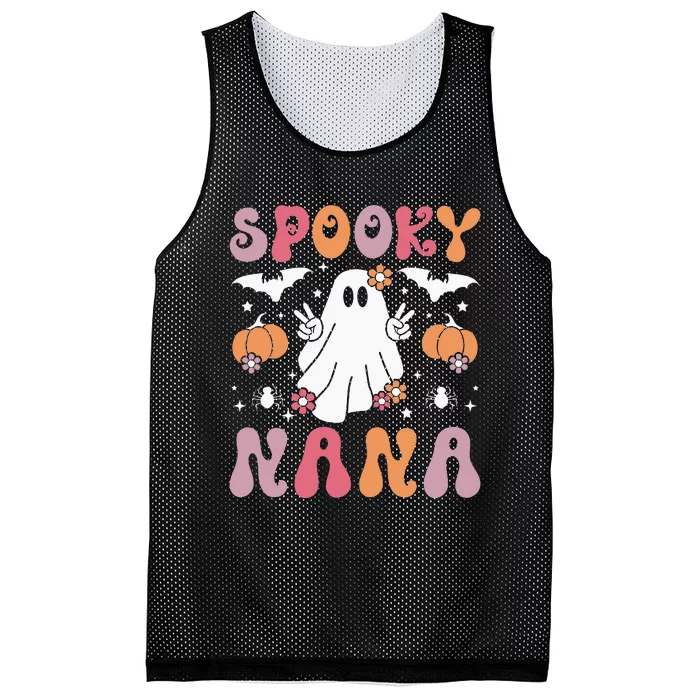 Spooky Nana Grandmother Halloween Nana Grandma Mesh Reversible Basketball Jersey Tank