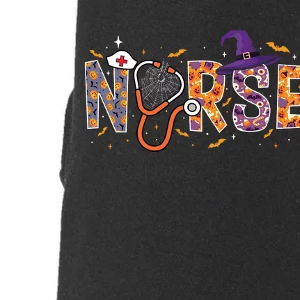 Spooky Nurse Halloween Graphic Doggie 3-End Fleece Hoodie