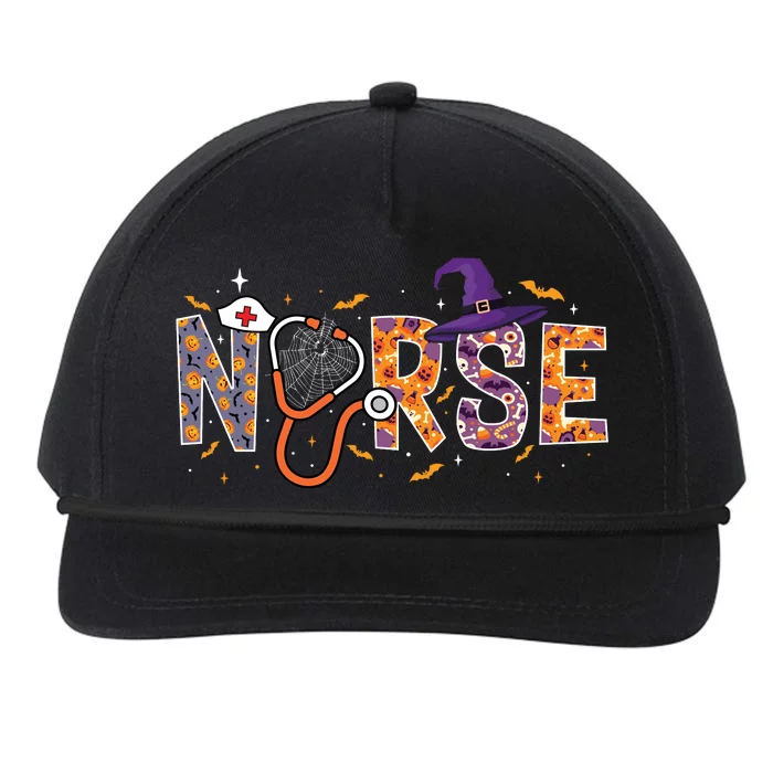 Spooky Nurse Halloween Graphic Snapback Five-Panel Rope Hat