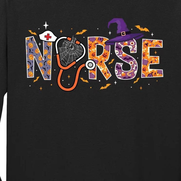 Spooky Nurse Halloween Graphic Tall Long Sleeve T-Shirt