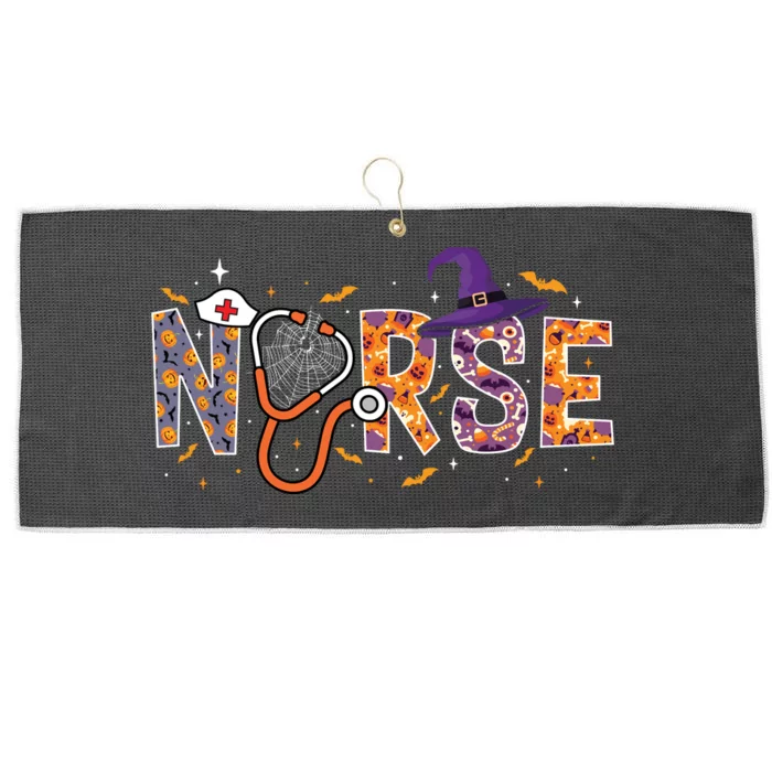 Spooky Nurse Halloween Graphic Large Microfiber Waffle Golf Towel