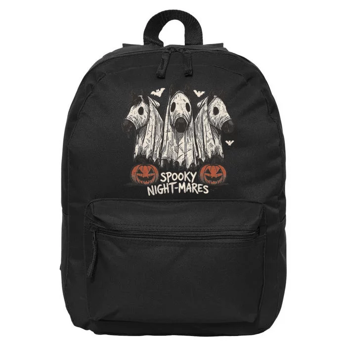 Spooky Nightmares Halloween Horse Ghost Funny Spooky Season 16 in Basic Backpack