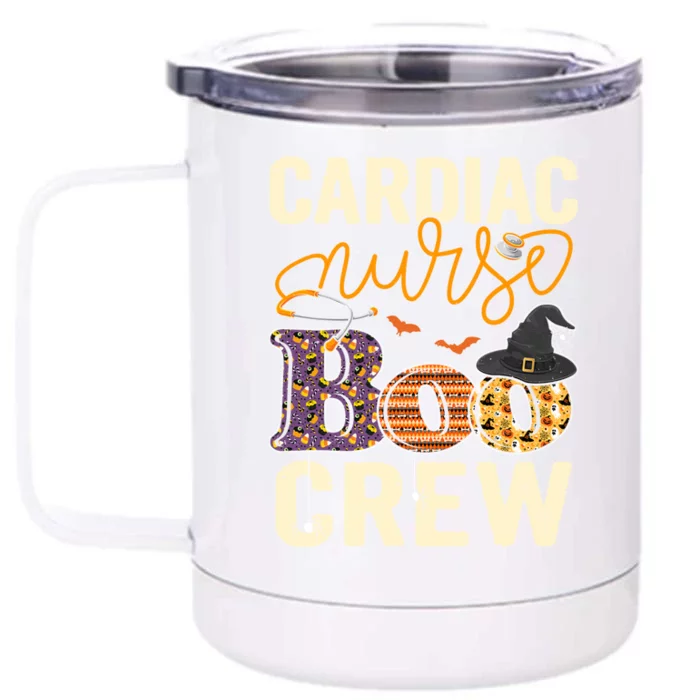 Scary Nurse Halloween Ghost Spider Cardiac Nurse Boo Crew Cute Gift Front & Back 12oz Stainless Steel Tumbler Cup