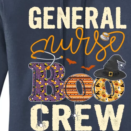 Scary Nurse Halloween Ghost Spider General Nurse Boo Crew Gift Women's Pullover Hoodie