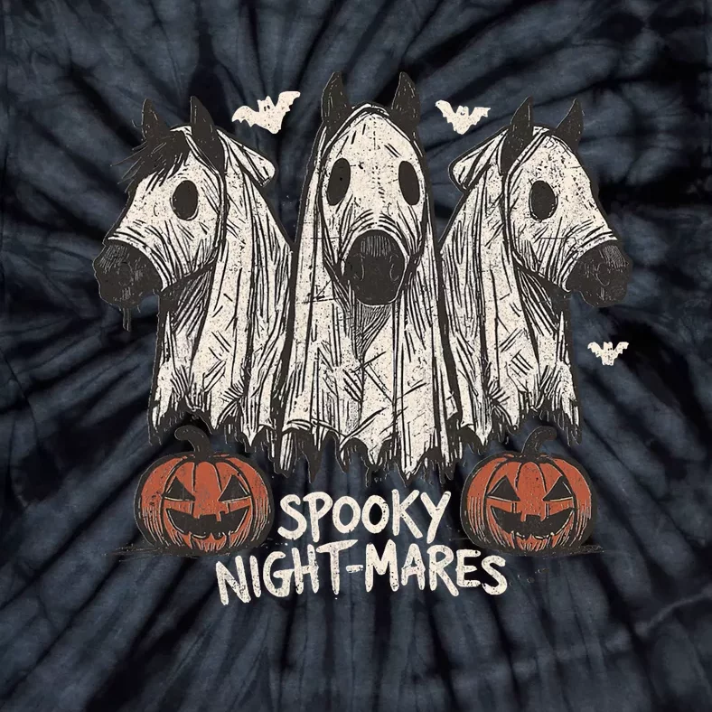 Spooky Nightmares Halloween Horse Ghost Funny Spooky Season Tie-Dye T-Shirt