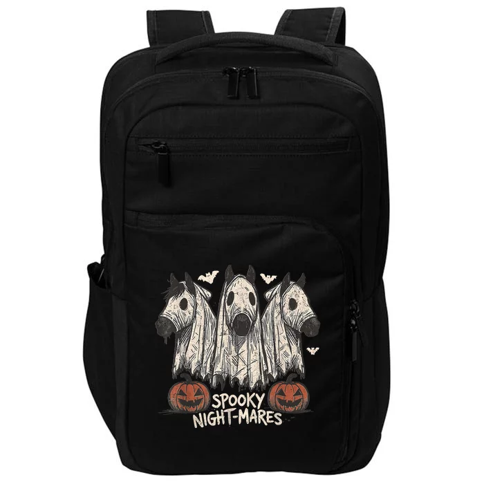 Spooky Nightmares Halloween Horse Ghost Funny Spooky Season Impact Tech Backpack