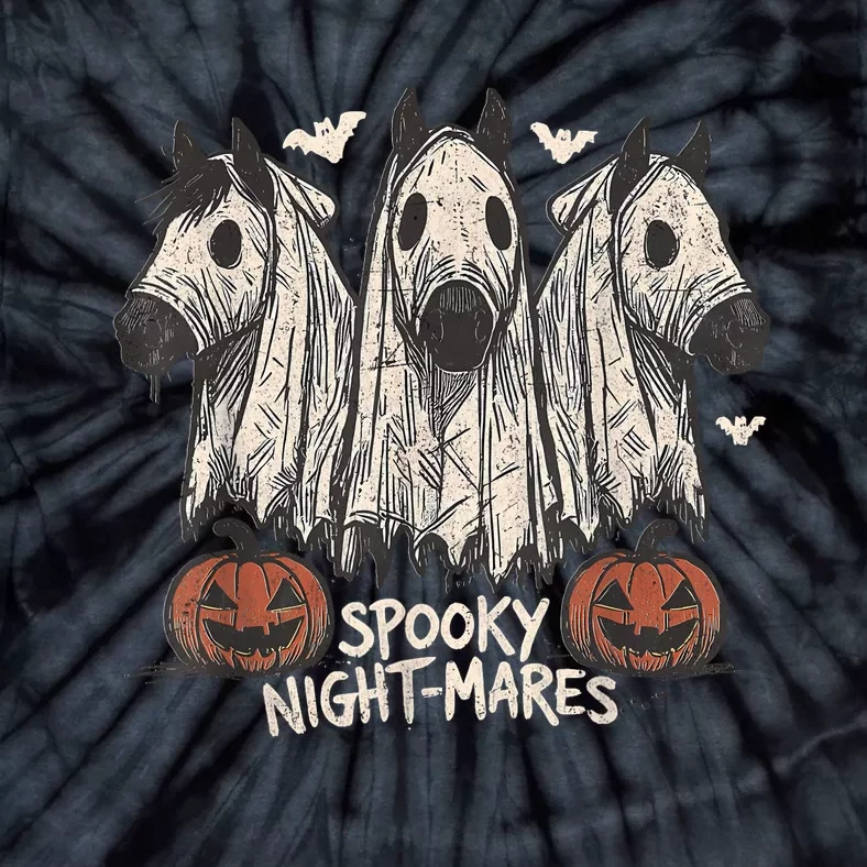 Spooky Nightmares Halloween Horse Ghost Funny Spooky Season Tie-Dye T-Shirt