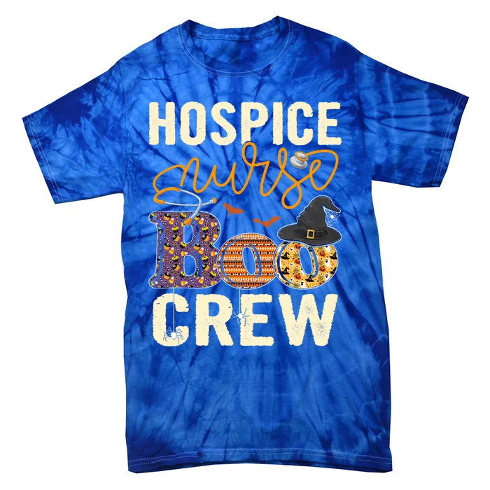 Scary Nurse Halloween Ghost Spider Hospice Nurse Boo Crew Great Gift Tie-Dye T-Shirt