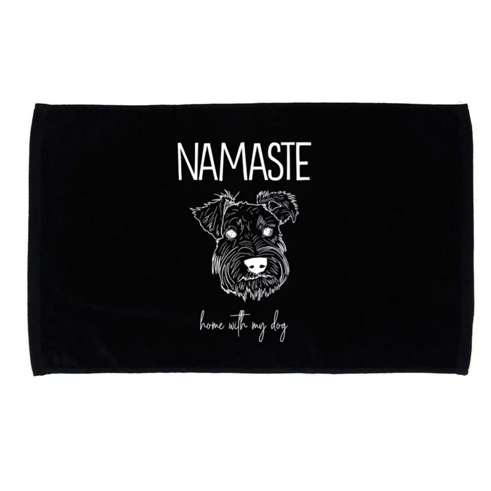 Schnauzer Namaste Home With My Dog Gift Microfiber Hand Towel