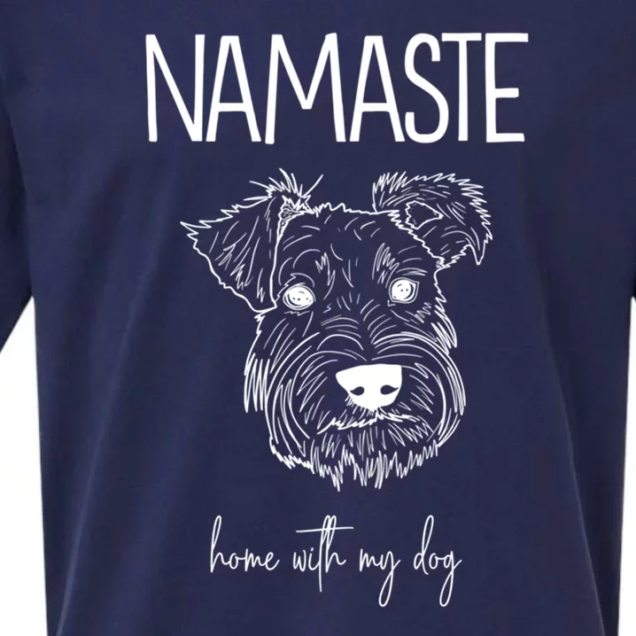 Schnauzer Namaste Home With My Dog Gift Sueded Cloud Jersey T-Shirt