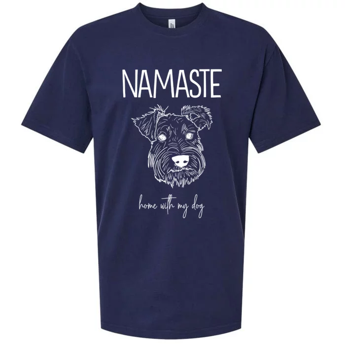 Schnauzer Namaste Home With My Dog Gift Sueded Cloud Jersey T-Shirt