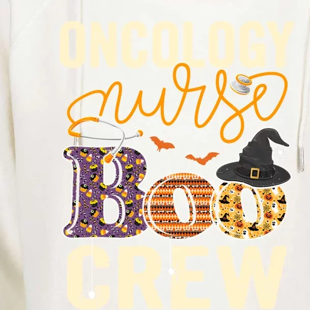 Scary Nurse Halloween Ghost Spider Oncology Nurse Boo Crew Gift Womens Funnel Neck Pullover Hood