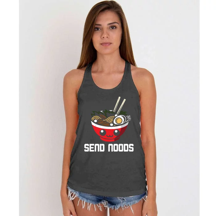 Send Noods Hoodie Funny Noodle Kawaii Adult Pun Ra Women's Knotted Racerback Tank