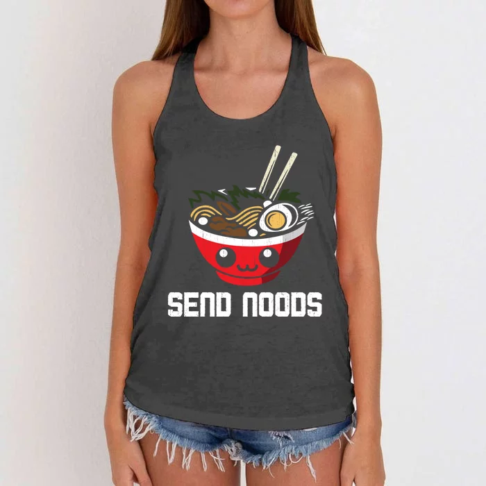 Send Noods Hoodie Funny Noodle Kawaii Adult Pun Ra Women's Knotted Racerback Tank