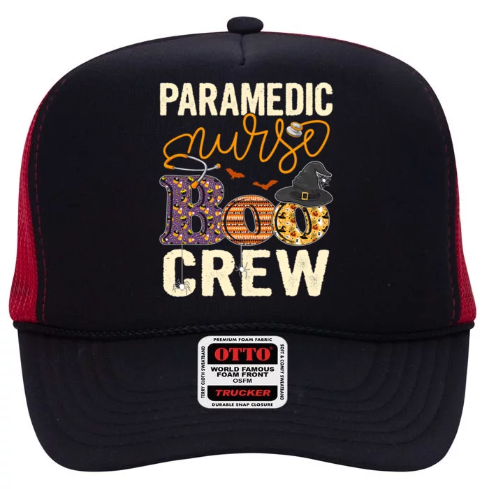 Scary Nurse Halloween Ghost Spider Paramedic Nurse Boo Crew Great Gift High Crown Mesh Trucker Hat