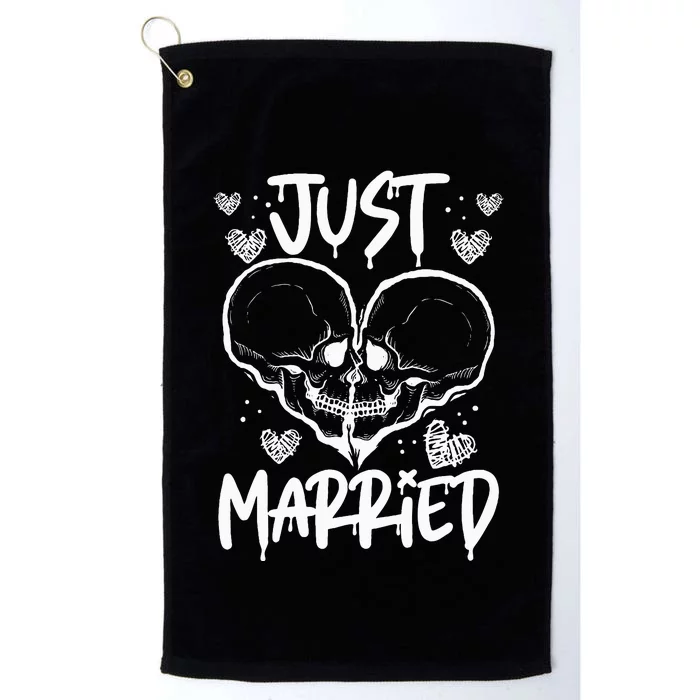 Spooky Newlyweds Halloween Skeleton Wedding Platinum Collection Golf Towel