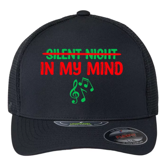 Silent Night In My Mind - Music Christmas Graphic Flexfit Unipanel Trucker Cap