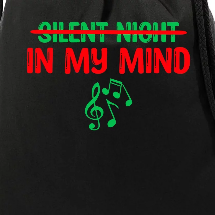 Silent Night In My Mind - Music Christmas Graphic Drawstring Bag