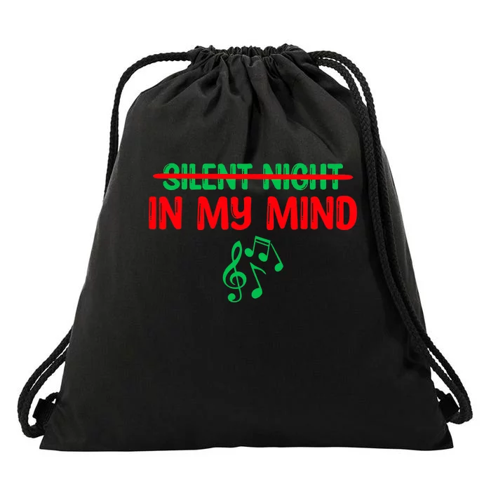 Silent Night In My Mind - Music Christmas Graphic Drawstring Bag