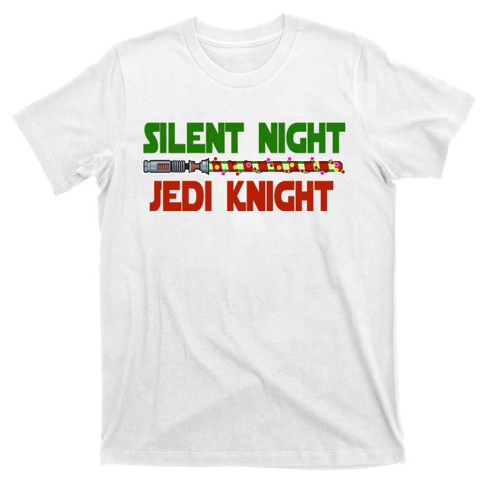 Silent Night Jedi Knight Lightsaber Christmas T-Shirt