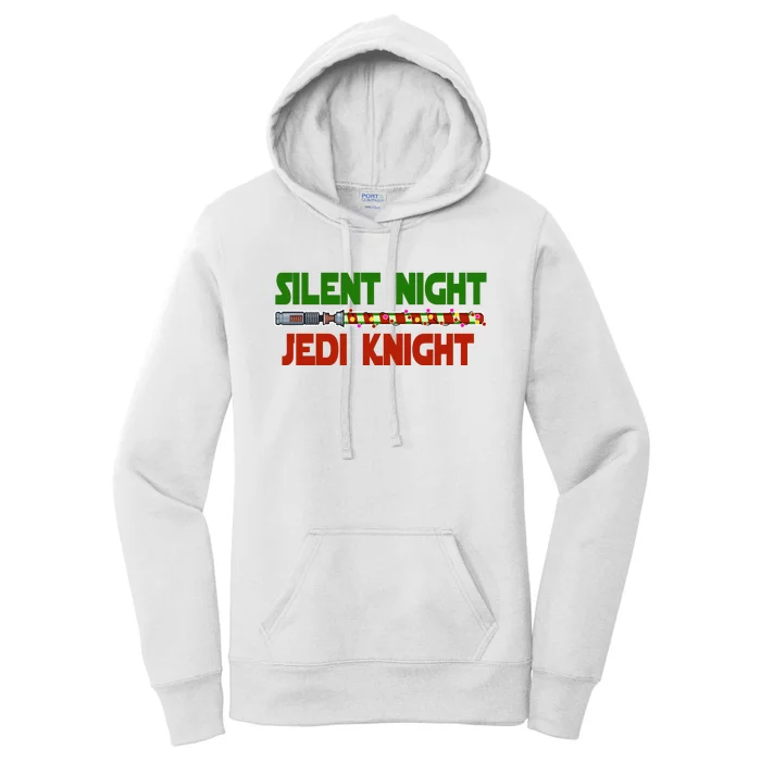 Silent Night Jedi Knight Lightsaber Christmas Women's Pullover Hoodie