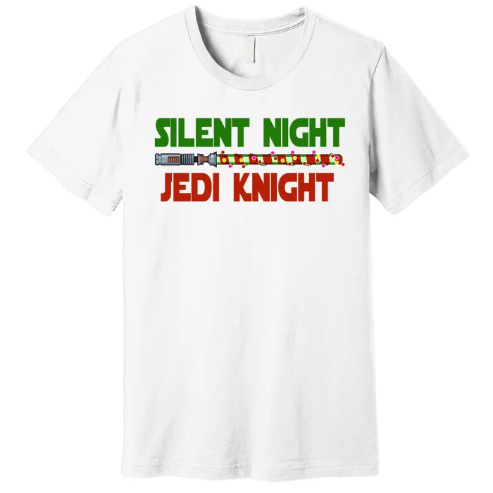 Silent Night Jedi Knight Lightsaber Christmas Premium T-Shirt