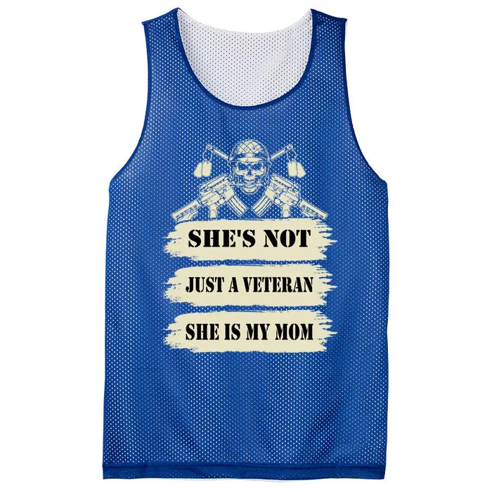 Shes Not Just A Veteran She Is My Mom Proud U S Veteran Gift Mesh Reversible Basketball Jersey Tank