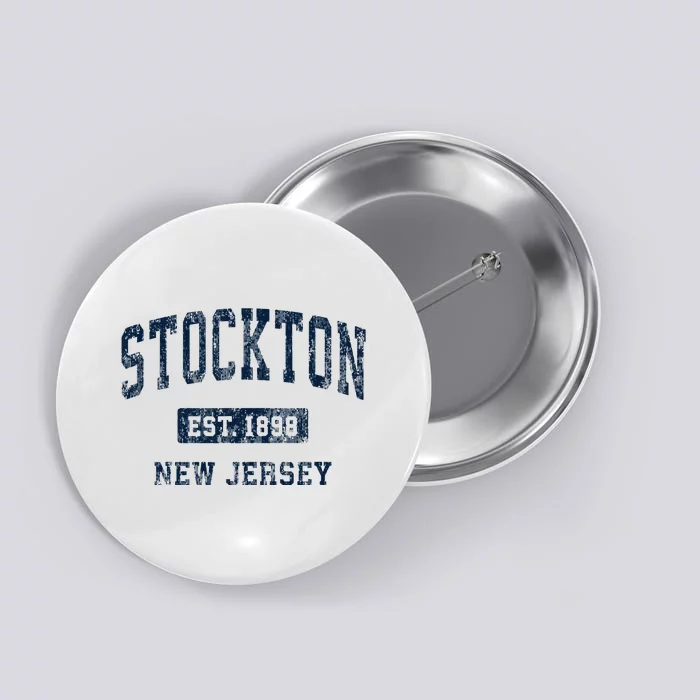 Stockton New Jersey Nj Vintage Athletic Sports Design Button