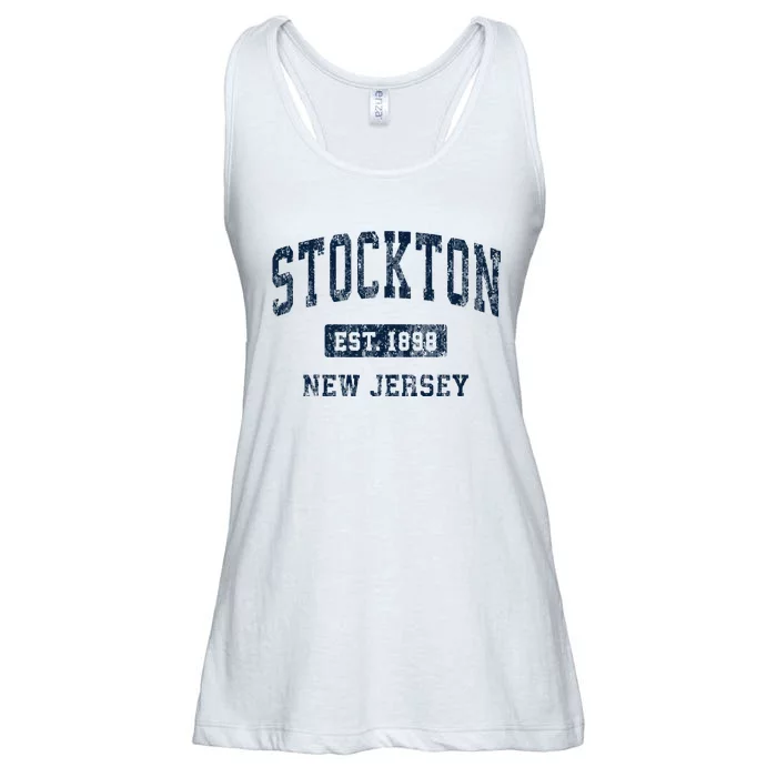 Stockton New Jersey Nj Vintage Athletic Sports Design Ladies Essential Flowy Tank