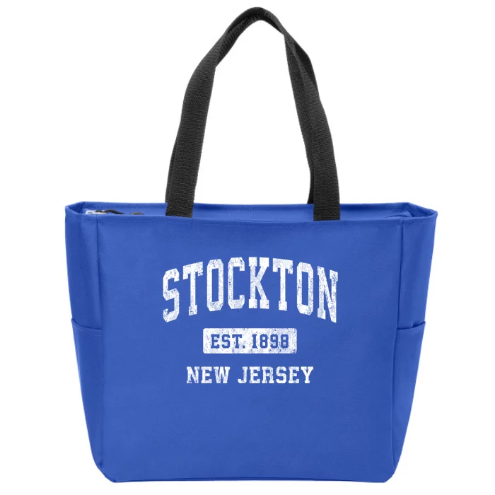 Stockton New Jersey Nj Vintage Athletic Sports Zip Tote Bag