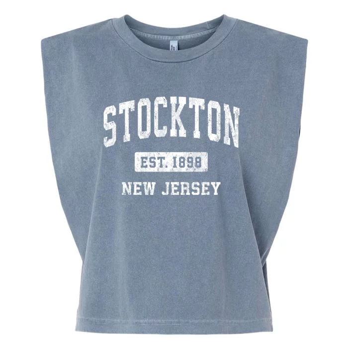 Stockton New Jersey Nj Vintage Athletic Sports Garment-Dyed Women's Muscle Tee