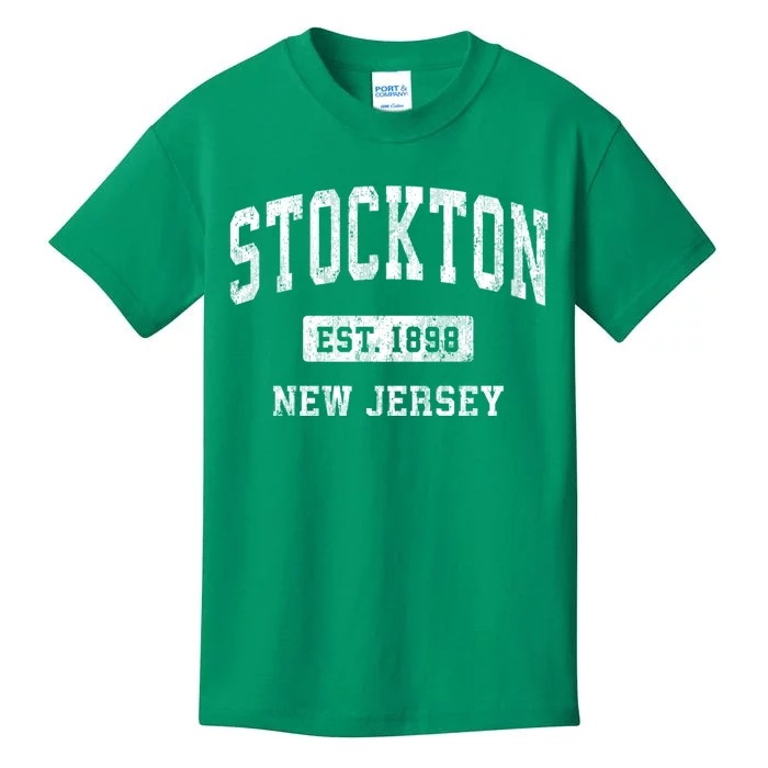 Stockton New Jersey Nj Vintage Athletic Sports Kids T-Shirt