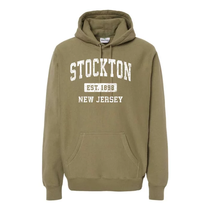 Stockton New Jersey Nj Vintage Athletic Sports Premium Hoodie