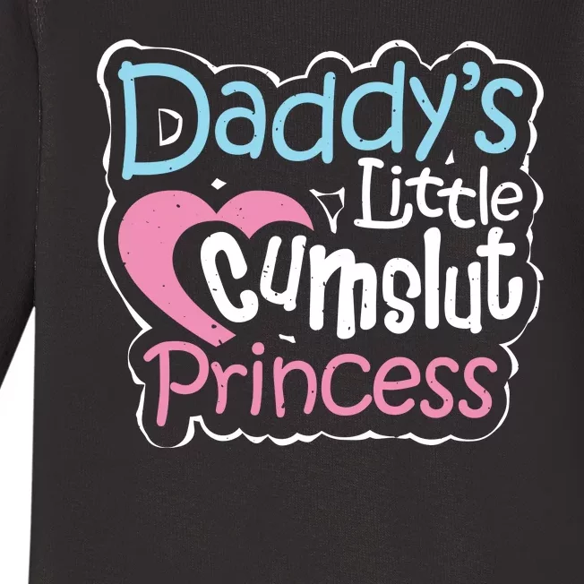 Sexy Naughty Kinky BDSM Daddys Little Cum Slut Princess Baby Long Sleeve Bodysuit