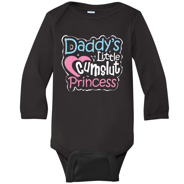 Sexy Naughty Kinky BDSM Daddys Little Cum Slut Princess Baby Long Sleeve Bodysuit