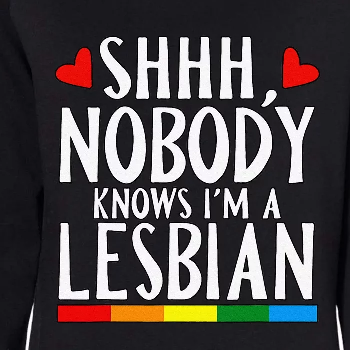 Shhh Nobody Knows I'm A Lesbian LGBT Pride Month Bisexual Womens California Wash Sweatshirt