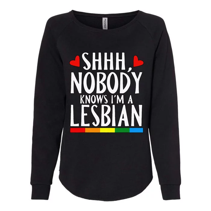 Shhh Nobody Knows I'm A Lesbian LGBT Pride Month Bisexual Womens California Wash Sweatshirt