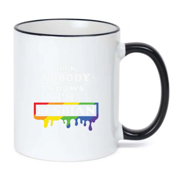 Shhh Nobody Knows I’m Lesbian A Funny LGBT Pride Month Gift Black Color Changing Mug