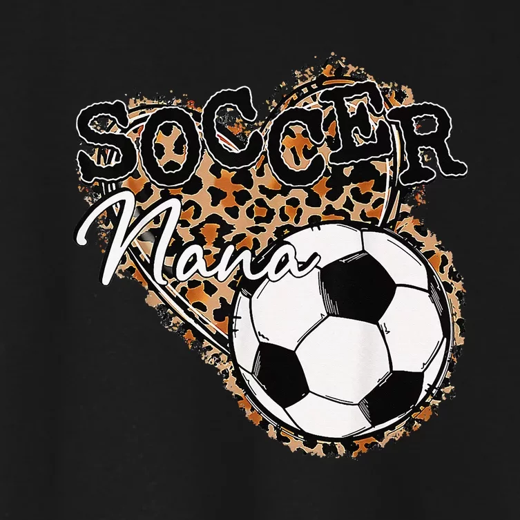 Soccer Nana Leopard Mother's Day Women's Crop Top Tee